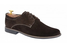 Pantofi barbati casual din piele naturala intoarsa maro brun - LPAVELMARO
